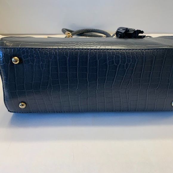 bebe Natalie Croco Shopper Satchel Handbag Grey - Picture 8 of 12